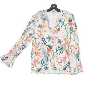 Aldomartins Anthropologie Top Floral Cottage Romantic Feminine Boho Artsy Medium